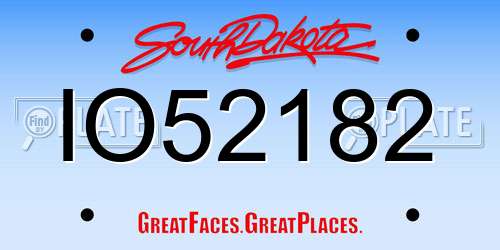 IO52182 South Dakota License Plate