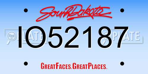 IO52187 South Dakota License Plate