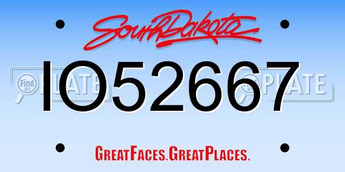 IO52667 South Dakota License Plate