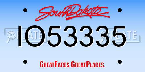 IO53335 South Dakota License Plate