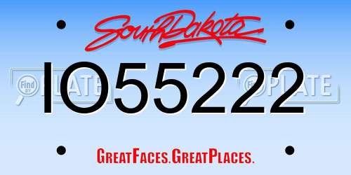 IO55222 South Dakota License Plate