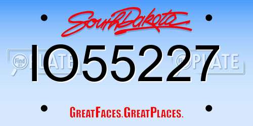 IO55227 South Dakota License Plate