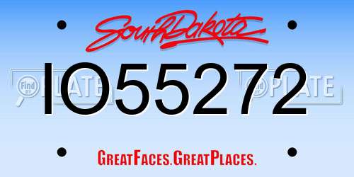 IO55272 South Dakota License Plate