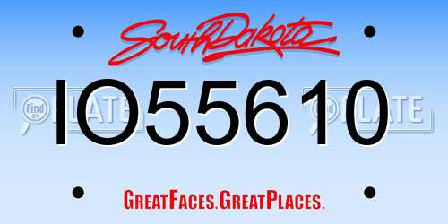 IO55610 South Dakota License Plate