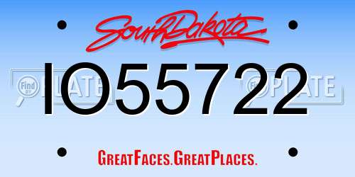 IO55722 South Dakota License Plate