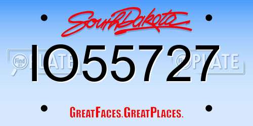 IO55727 South Dakota License Plate