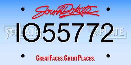 IO55772 South Dakota License Plate