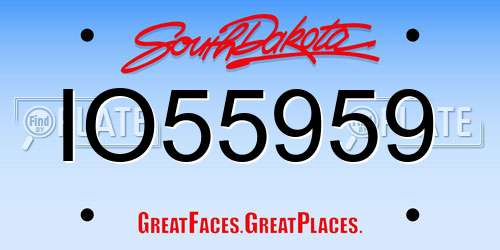 IO55959 South Dakota License Plate