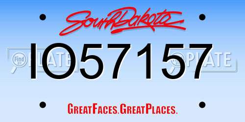 IO57157 South Dakota License Plate