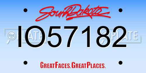 IO57182 South Dakota License Plate