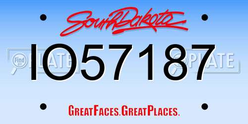 IO57187 South Dakota License Plate