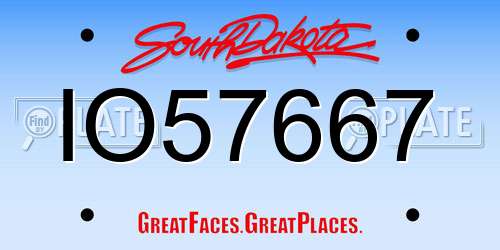 IO57667 South Dakota License Plate