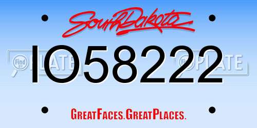 IO58222 South Dakota License Plate