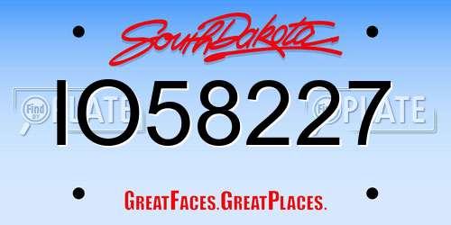 IO58227 South Dakota License Plate