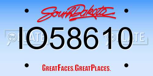 IO58610 South Dakota License Plate