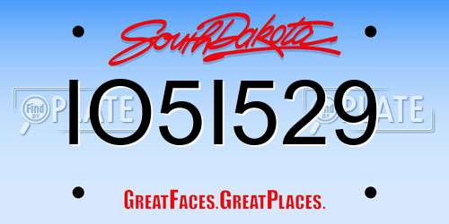 IO5I529 South Dakota License Plate