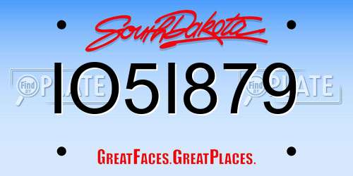 IO5I879 South Dakota License Plate