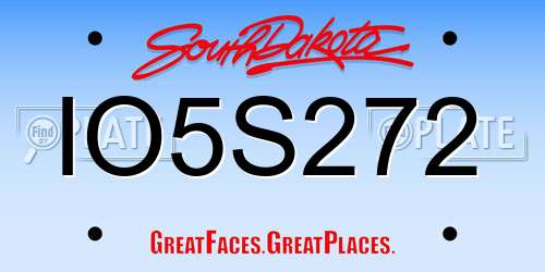 IO5S272 South Dakota License Plate