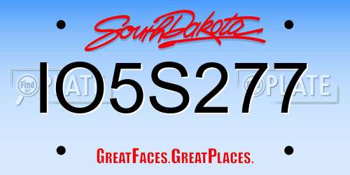 IO5S277 South Dakota License Plate