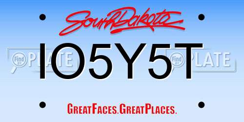 IO5Y5T South Dakota License Plate