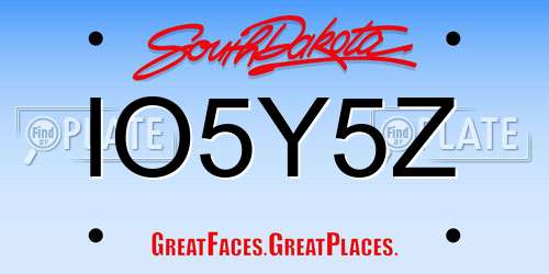 IO5Y5Z South Dakota License Plate