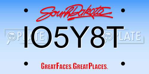 IO5Y8T South Dakota License Plate