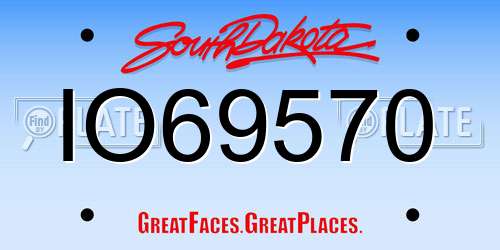 IO69570 South Dakota License Plate