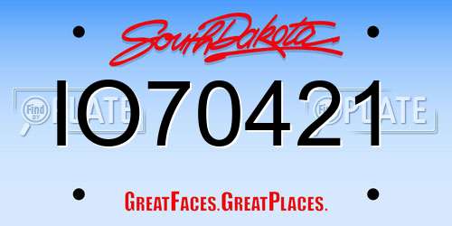 IO70421 South Dakota License Plate