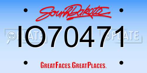 IO70471 South Dakota License Plate
