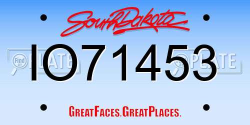 IO71453 South Dakota License Plate