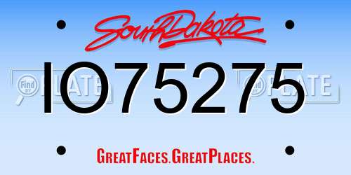 IO75275 South Dakota License Plate