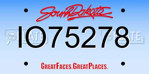 IO75278 South Dakota License Plate