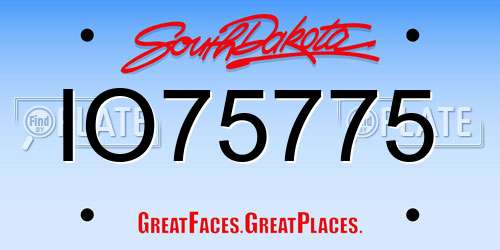 IO75775 South Dakota License Plate