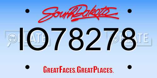 IO78278 South Dakota License Plate
