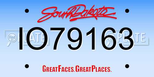IO79163 South Dakota License Plate
