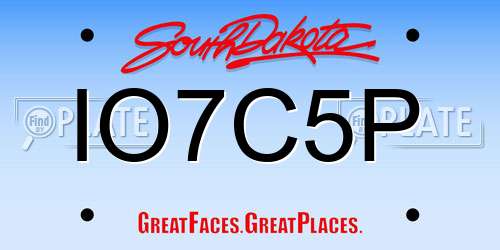 IO7C5P South Dakota License Plate