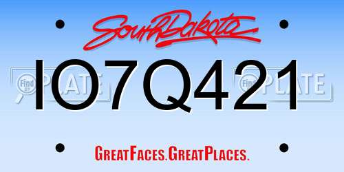 IO7Q421 South Dakota License Plate