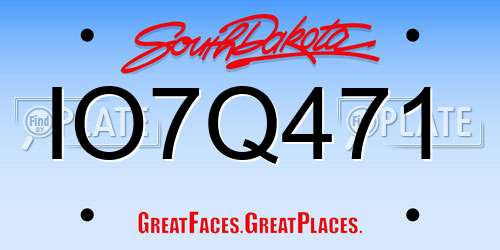 IO7Q471 South Dakota License Plate
