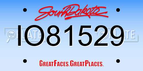 IO81529 South Dakota License Plate