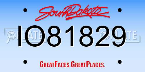IO81829 South Dakota License Plate