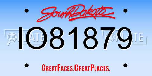 IO81879 South Dakota License Plate