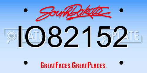 IO82152 South Dakota License Plate