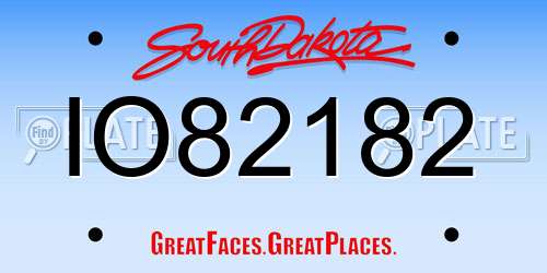 IO82182 South Dakota License Plate