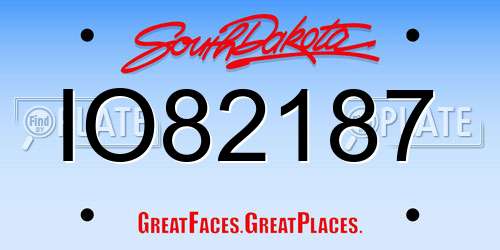 IO82187 South Dakota License Plate