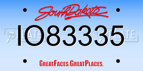 IO83335 South Dakota License Plate