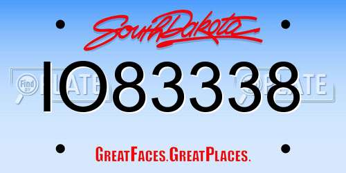 IO83338 South Dakota License Plate