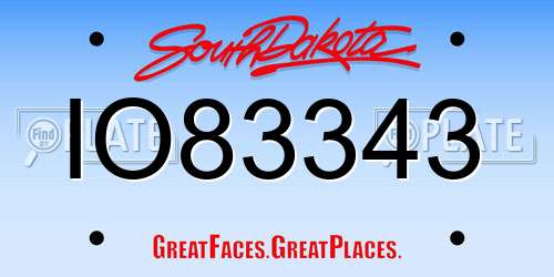 IO83343 South Dakota License Plate