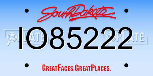 IO85222 South Dakota License Plate