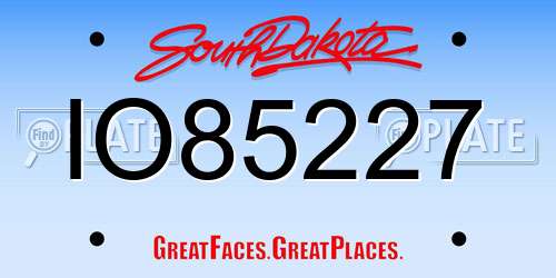 IO85227 South Dakota License Plate