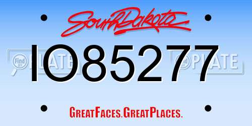 IO85277 South Dakota License Plate